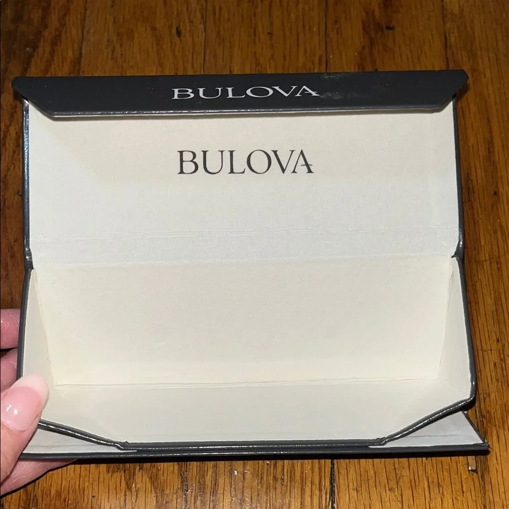 Bulova Elegant Black Fold Flat Eyeglass Case